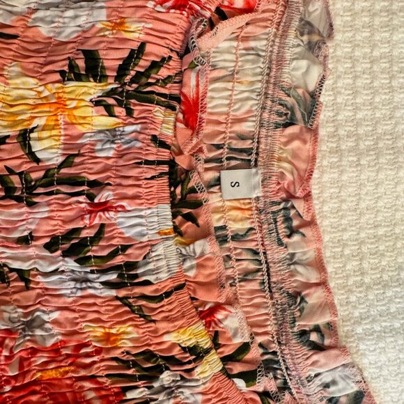 Superdown Juliette Smocked Crop Top, Peach, floral, Size: Small, NWOT - Picture 7 of 7